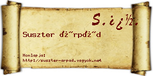 Suszter Árpád névjegykártya